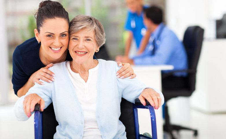 Elderly Woman with Nurse